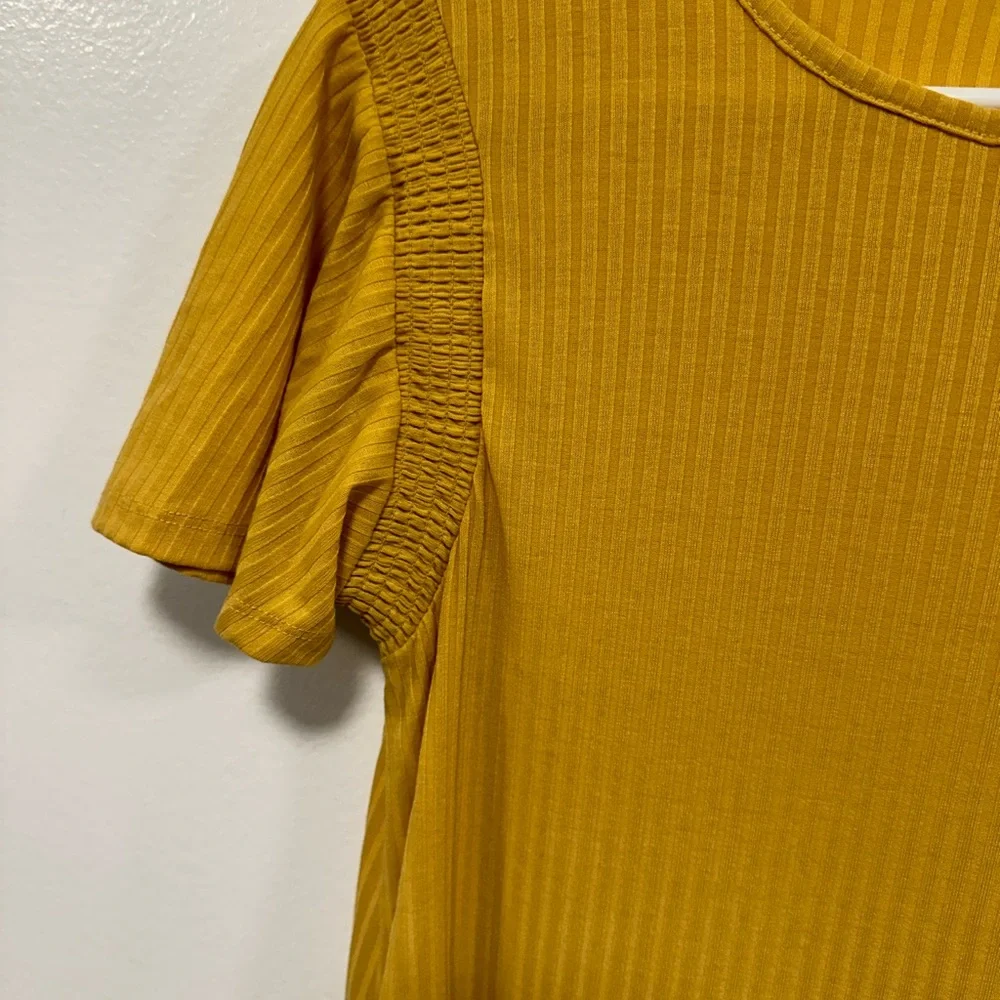 LulaRoe mustard dress! Ruffle dress with pockets! Women’s size small! - Picture 4 of 6